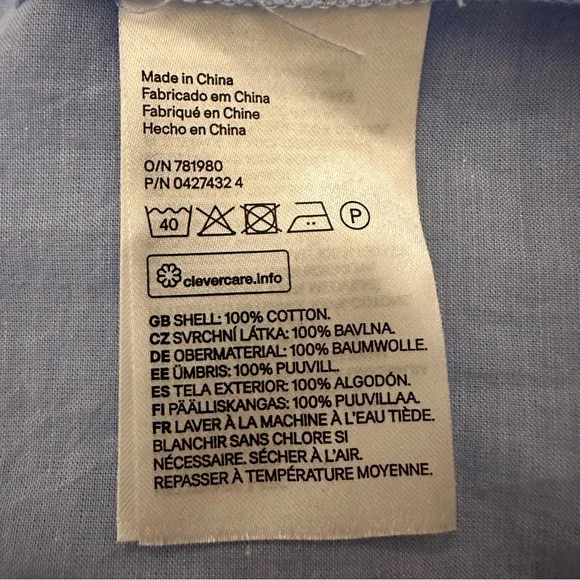 H&M Blouse in woven cotton fabric wide sleeves Collar wrapover V-Neck Size 8 - Picture 13 of 16